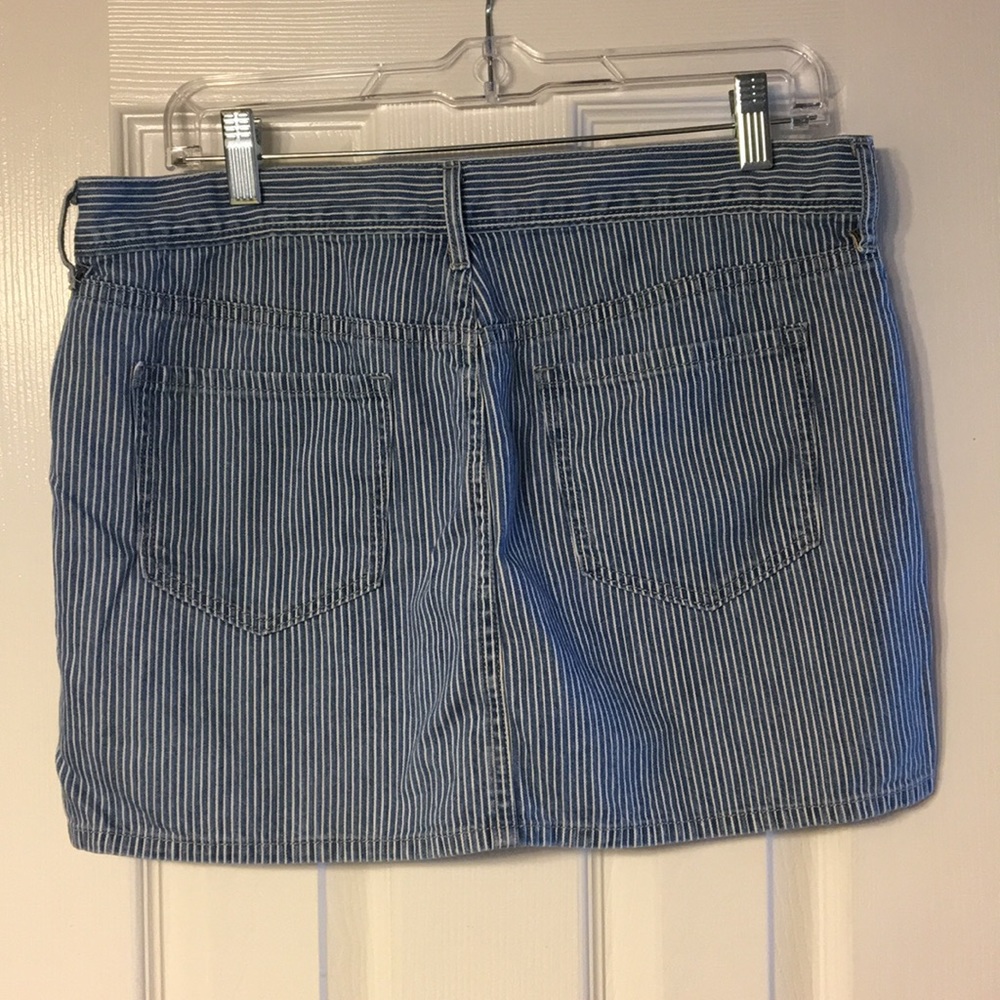 Blue & White Striped Denim Skirt